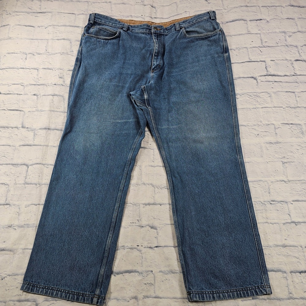 Duluth Trading Co Jeans Mens 46x32 Blue Relaxed Straight Workwear 86069B Denim